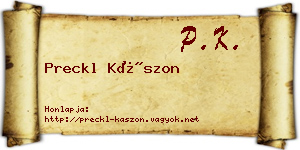Preckl Kászon névjegykártya